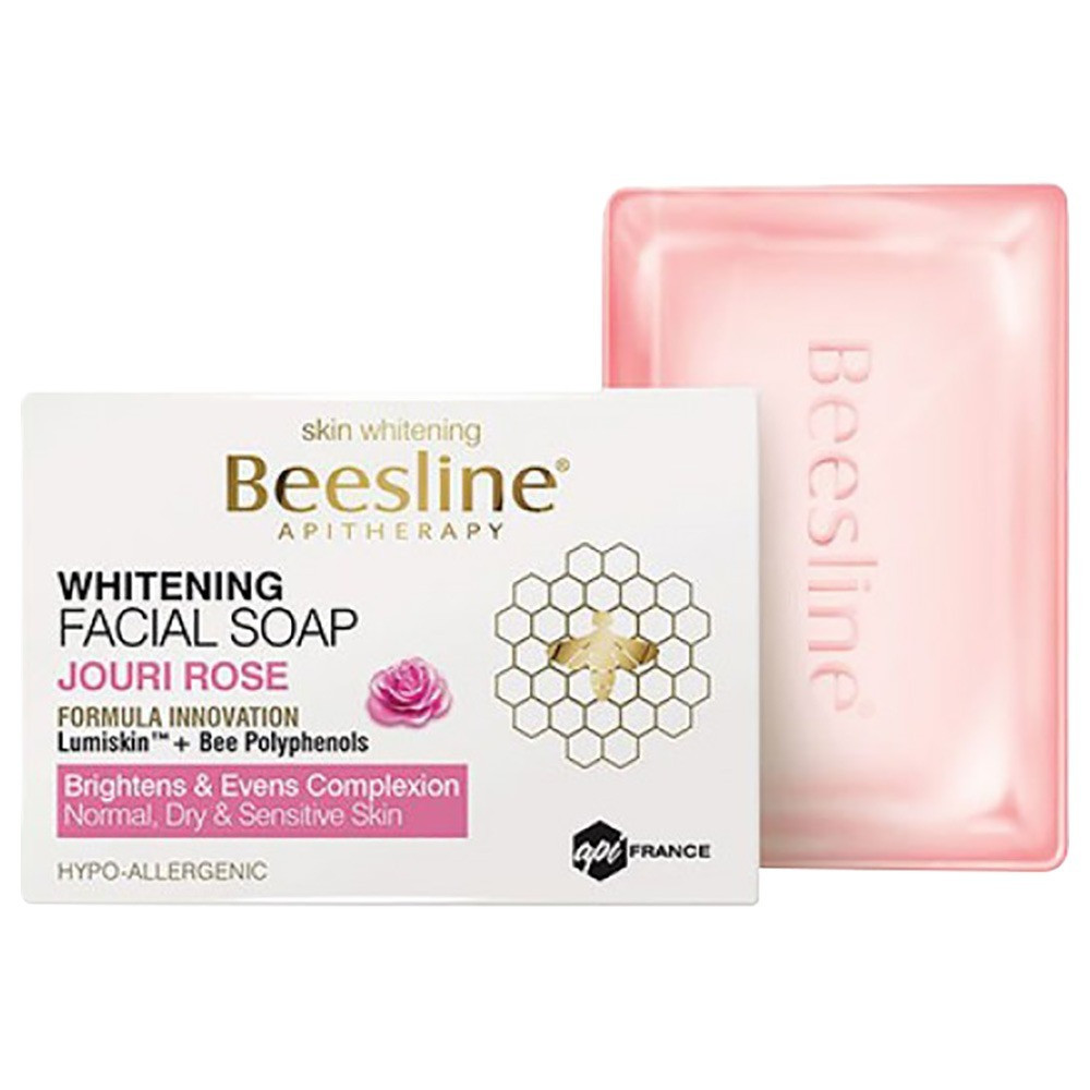 Beesline صابون بالورد الجوري لتفتيح الوجه من بيزلين 85 غرام