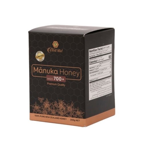 ويل ميل، Mgo +700، عسل مانوكا نيوزلندي - 200 جم.   Wellmiel