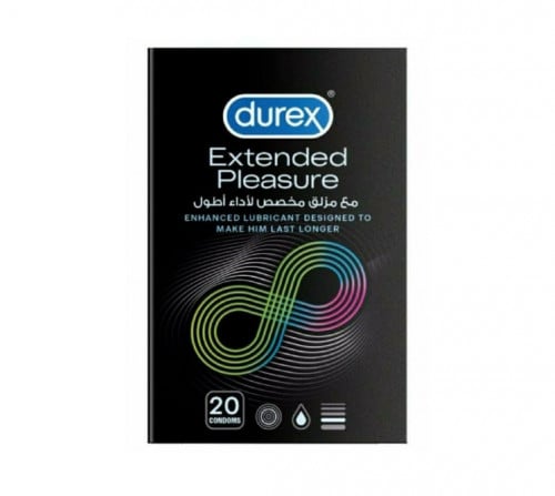 ديوركس واقي ذكري لمتعة أطول - 20 قطعة. durex