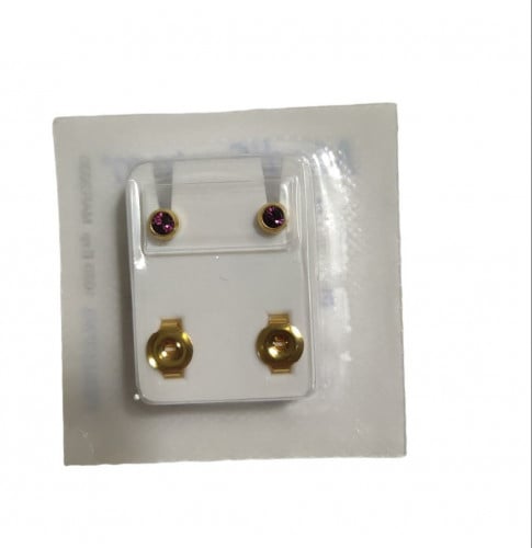 حلق نسائي طبي أمريكي مطلي بالذهب من ميدي سيستم ( سواروفسكي بنفسجي ) medisystem