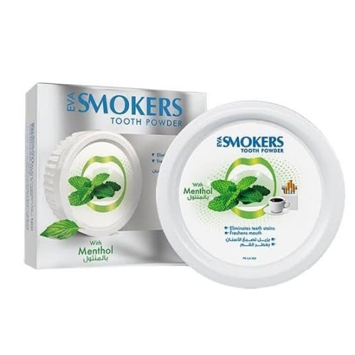 بودرة للأسنان  بالمنتول من إيفا سموكرز _ 40 جرام         Eva, Smokers Tooth Powder Menthol - 40