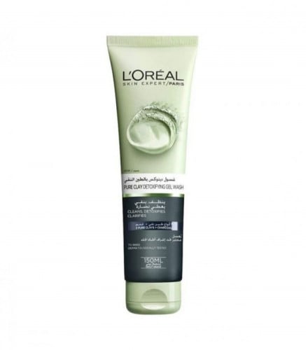 غسول ديتوكس بالطين النقي يعطي نظارة بالفحم من لوريال باريس - 150 مل Loreal paris