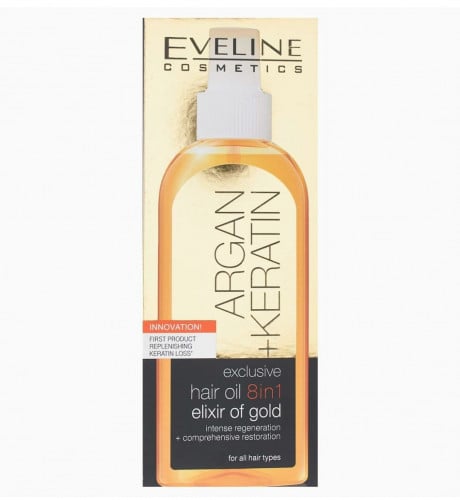 زيت الشعر بالكيراتين والأرجان 8 في 1. من ايفلين _  150 مل Eveline