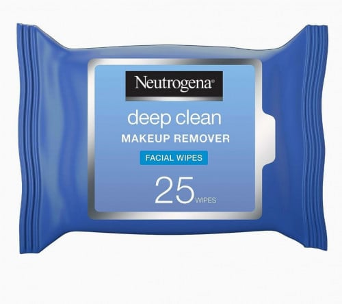 مزيل مكياج نيوتروجينا، مناديل مبللة للوجه، تنظيف عميق، عبوة تحتوي على 25 منديلًا.    Neutrogena