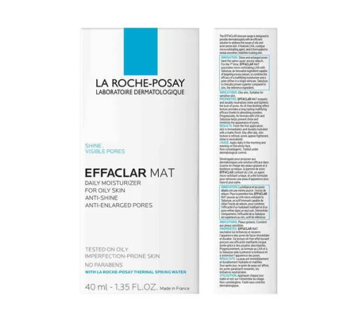 مرطب يومي للبشرة الدهنية اايفاكلار مات من لاروش بوسيه -40 مل La Roche posay