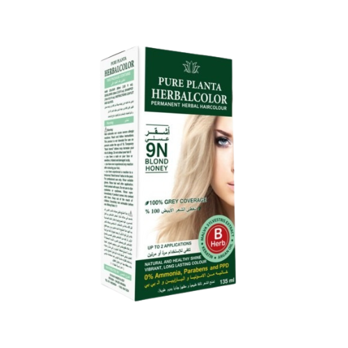 صبغة شعر هيربل كلر بالاعشاب خاليه من الامونيا - 9N اشقر عسلي _ 135 مل  HERBALCOLOR