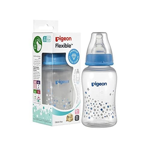 رصاعة حليب بلاستيك  بيجون ستريملاين 150 مل قطعة من 1 0 شهر أزرق  / pigeon