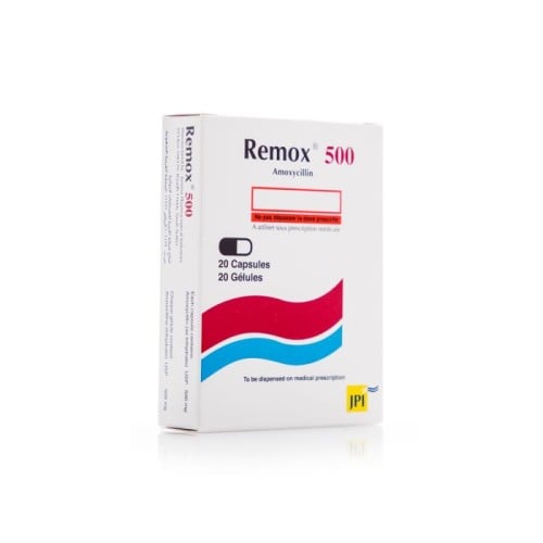 ريموكس 500 مجم، مضاد حيوي - 20 كبسولة.   Remox 500 Mg