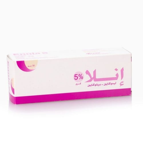 إنلا، ليدوكايين 5%، كريم مخدر موضعي - 30 جم.  Ennla, Lidocaine 5%,