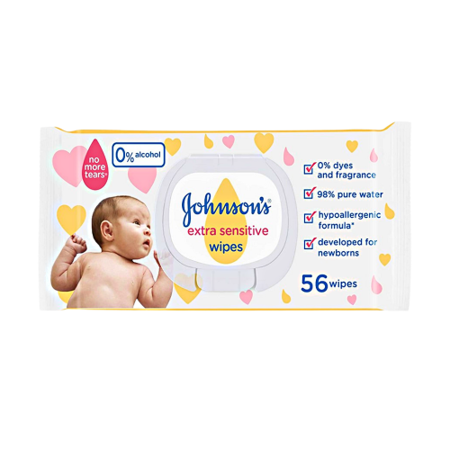Johnson مناديل مبللة لبشرة الأطفال فائقة الحساسية من جونسون - 56 منديل