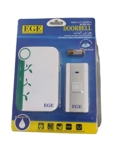 جرس باب لاسلكي منزلي مقاوم للماء من ايجي   EGE