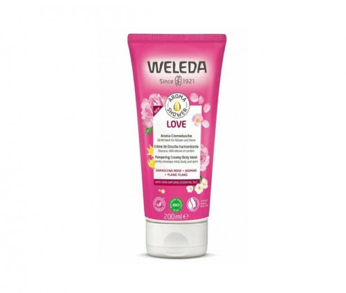 غسول الجسم الكريمي الورد + الياسمين + مستخلصات الإيلنغ من ويليدا  _ 200 مل     Weleda