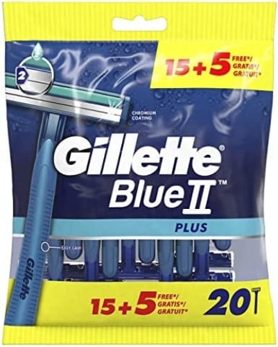 Gillette ماكينة حلاقة للرجال للاستعمال مرة واحدة من جيليت بلو 2 بلس _ 20 قطعة
