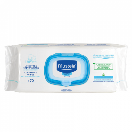 موستيلا مناديل للأطفال منظفة و ملطفة 70 ×2  قطعة mustela