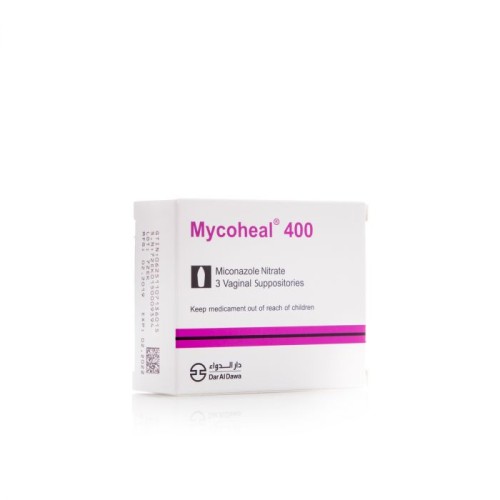 مايكوهيل، 400 مجم، تحاميل مهبلية، مضادة للفطريات - 3 قطع.   Mycoheal, 400 Mg,