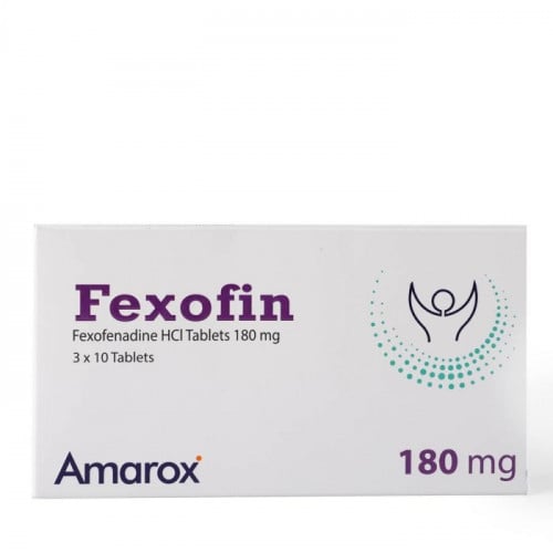 فيكسوفين، 180 مجم، يخفف من أعراض الحساسية - 30 قرص.   Fexofin