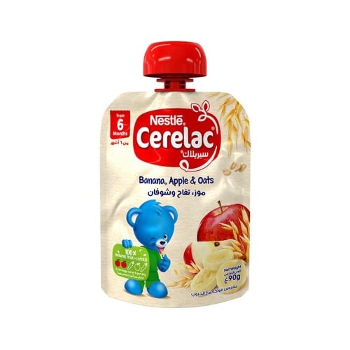 سيريلاك طعام اطفال موز وتفاح وشوفان 90 جم.  Nestle
