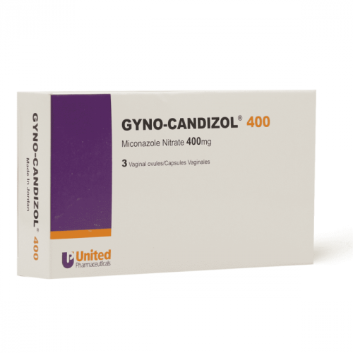 جينوكانديزول، 400 مجم، تحاميل مهبلية، مضادة للفطريات - 3 قطع.   Gyno-Candizol, 400 Mg,