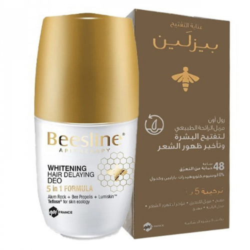 رول تفتيح بشرة مزيل لرائحة العرق ومبطيء لنمو الشعر من بيزلين -60مل.  Beesline