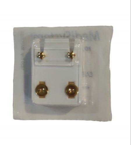 حلق نسائي طبي أمريكي مطلي بالذهب من ميدي سيستم (شكل نجمة ) medisystem