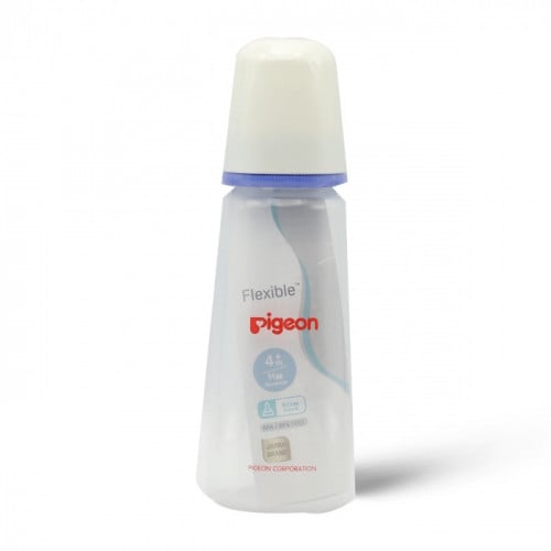 رضاعة بلاستيك للأطفال من +4 شهور من بيجون _ 200 مل بغطاء أبيض.  Pigeon