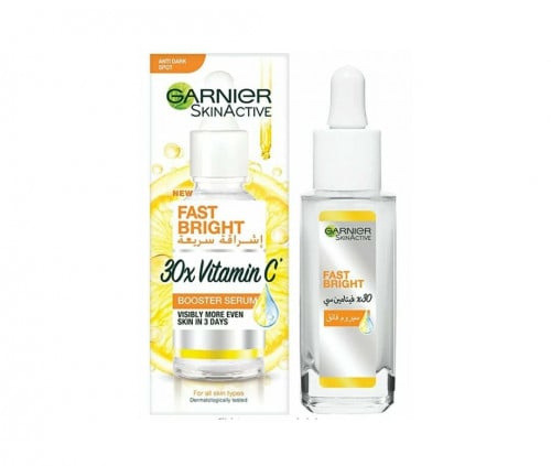 غارنييه سكين أكتيف فاست برايت 30x فيتامين سي سيروم مضاد للبقع الداكنة ، 30 مل Garnier