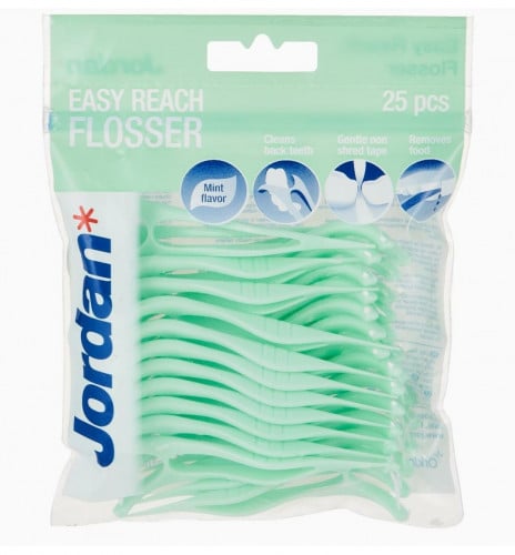 أعواد أسنان جوردان ايزي ريتش فلوسر مع منظف الخيط واللسان 25 قطعة jordan