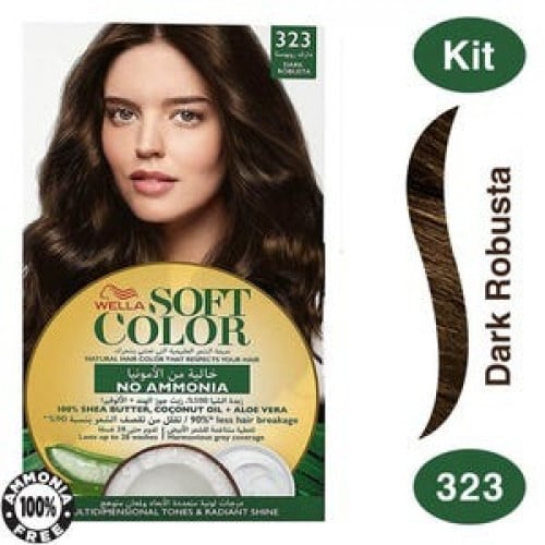 سوفت كولور صبغة الشعر من ويلا  _  323 دارك روبوستا.    Wella Soft Color