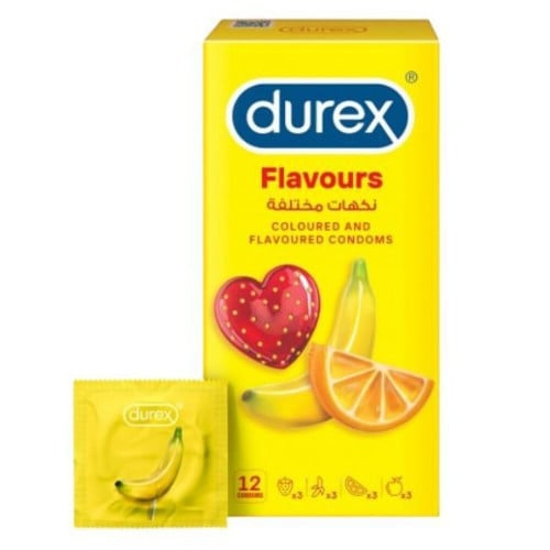 ديوركس واقي ذكري بطعم الفواكه _ 12 واقي ذكري  durex