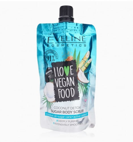 مقشر للجسم بسكر جوز الهند  من ايفلين اي لوف فيجان فود _  75 مل.  Eveline