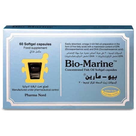 بيو-مارين اوميجا 3 زيت السمك مكمل غذائي _ 60 كبسولة هلامية ‏ Bio _ marine plus