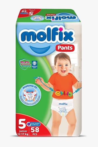 حفاظات كلوت للأطفال من مولفيكس مقاس 5 /58 كلوت  molfix