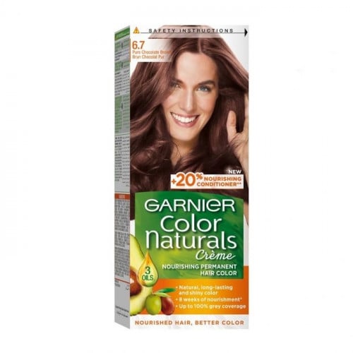 جارنييه، صبغة شعر، كولور ناتشرلز، بني شيكولاته 6.7 - 1 عبوة Garnier