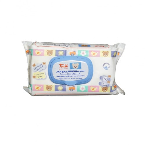 مناديل مبللة للاطفال برحيق الازهار من ترودي _   72 منديل / Trudi