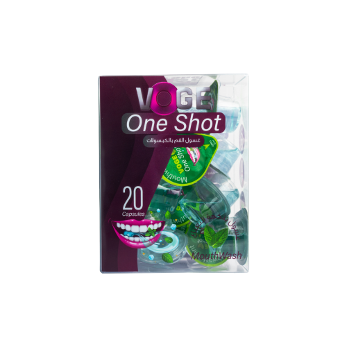 فوج وان شوت غسول فم كبسولات بنكهة النعناع _  20 كبسولة | VOGE ONE SHOT MOUTH WASH CAPSULES MINT FLAVOR 20PC
