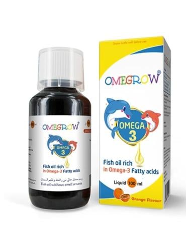 أوميجرو شراب (أوميغا 3) للأطفال  _ 100 مل.  OmeGrow