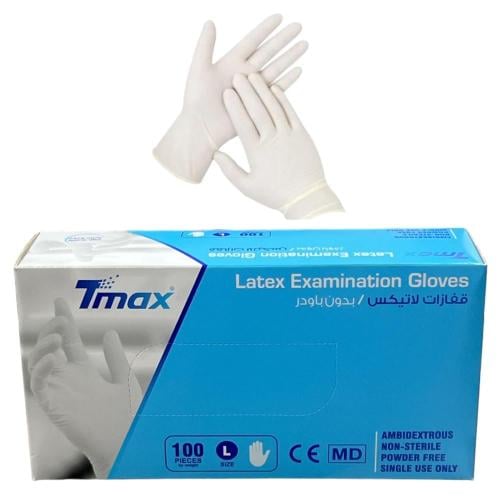 Tmax  قفازات لاتيكس _ 100 قفاز  مقاس  L