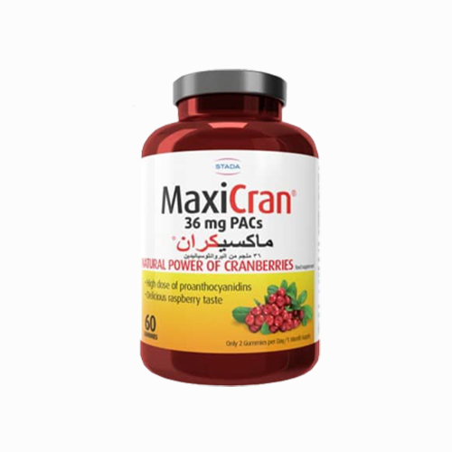 ماكسيكران 26 ملجم حبوب التوت البري للإلتهابات البولية عند النساء  - 60 حلاوة مضغ.  Maxicran