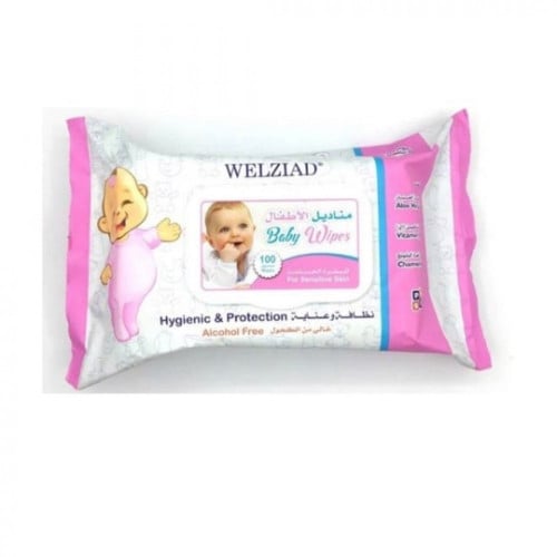 ويلزاد مناديل مبللة اطفال للبشرة الحساسة 100 منديل welziad