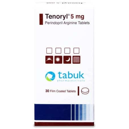 تينوريل 5 مجم  لحالات ضغط الدم المرتفع 30 قرص.   Tenoryl 5 mg