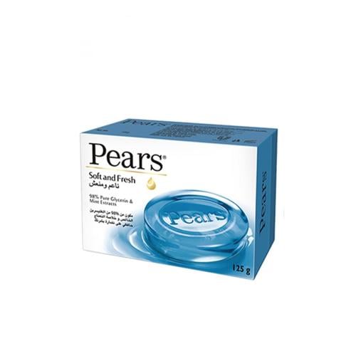 بيرز صابون خلاصة النعناع -ازرق- ناعم ومنعش - 125 جرام.   pears