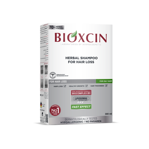 Bioxcin|بيوكسين شامبو - شامبو بخلاصات عشبية لتساقط الشعر -للشعر الدهني - 300 مل