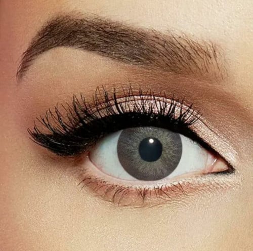 عدسات ليالا اللاصقة الملونة عبوة من قطعتين ( كرينسينت جراي   ) _ 3 شهور