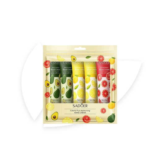 مجموعة كريم سادور للترطيب والعناية باليدين باالجريب فروت المنعش والليمون والافوكادو 30جرام في 5 قطع.   Sadoer