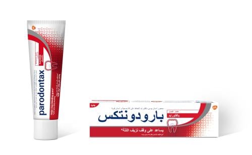 معجون اسنان فلورايد لنزيف اللثة من بارادونتاكس  أكثر فعالية بمقدار 4 مرات في إزالة البلاك وهو السبب الرئيسي الأسنان العادي. العناية بالفم _ 75 مل.  Parodontax