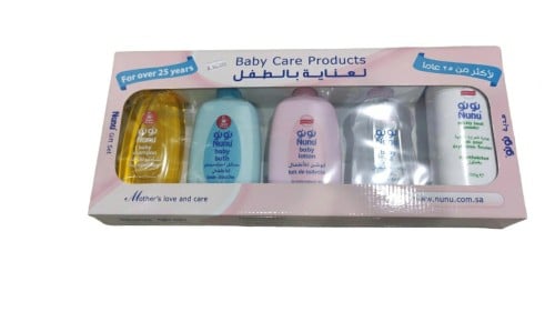 نونو مجموعة منتجات العناية بالطفل - 200 مل - 5 قطع.   nunu