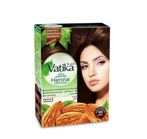فاتيكا حناء للشعر بني طبيعي حناء واللوز- 60 جرام Vatika
