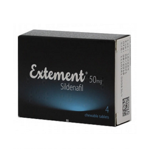 اكستيمنت 50 ملغم لعلاج ضعف الانتصاب 4 أقراص قابلة للمضغ.  Extement 50 mg