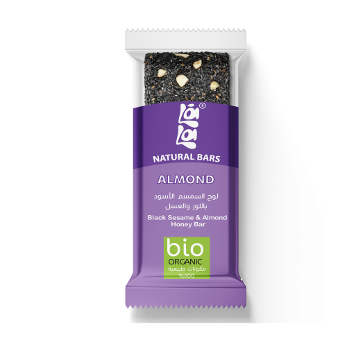 لا لا لوح السمسم الاسود باللوز والعسل العضوي _  34 جرام Lala