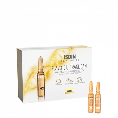 ISDINCEUTICS أمبولات Flavo-C Ultraglican المضادة للأكسدة المحفزة لأنتاج الكولاجين للبشرة العادية الى الجافة  من إيسدين _  10x2ml